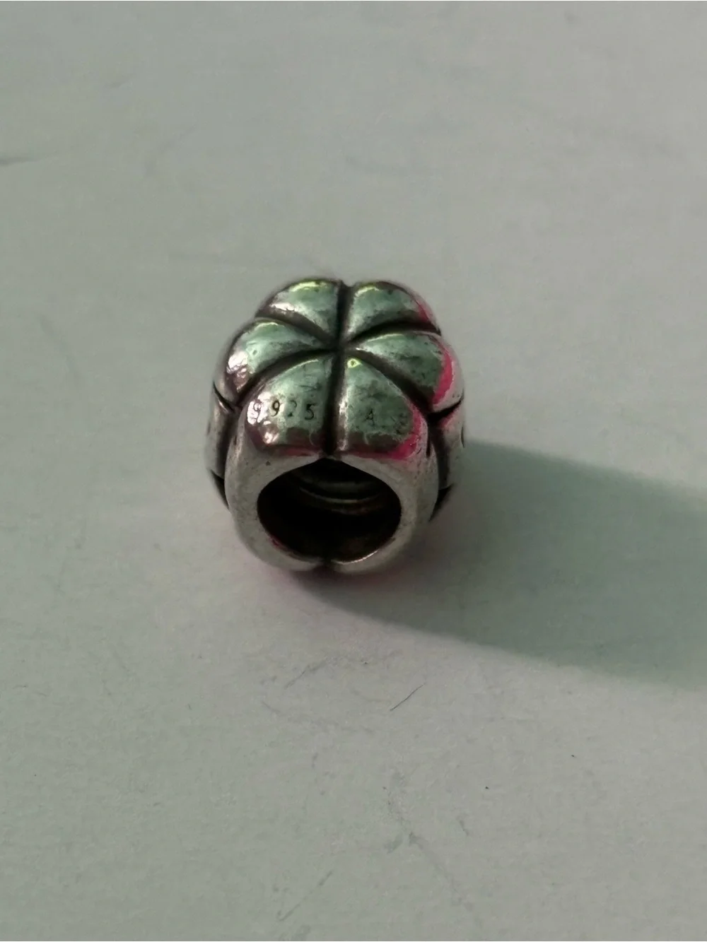 Pandora Silver Pumpkin Jack-O'-Lantern Bead Charm